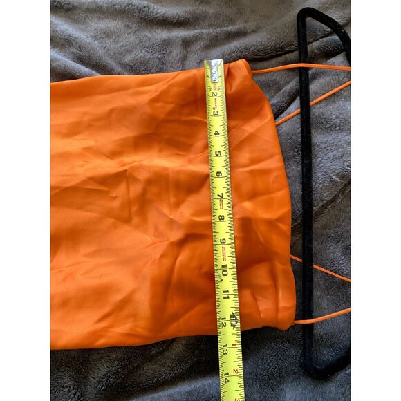 Banana Republic NWT Cowl-Neck Slip Dress in Satin Orange, Size XXS P, MSRP $110 - Picture 3 of 9